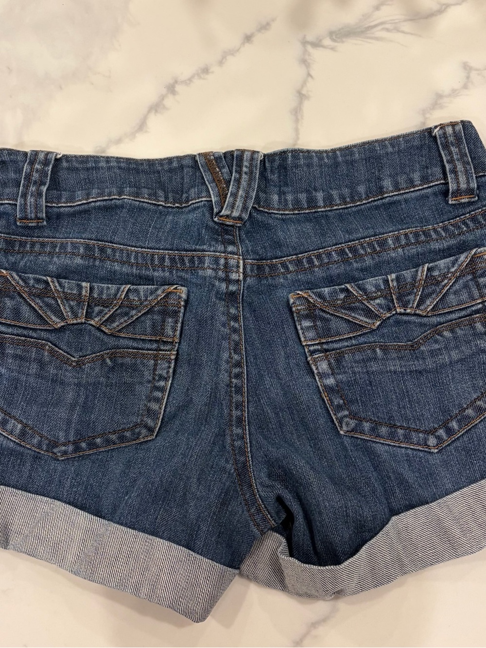 Sunshine Pocket Blue Denim Roll-Cuff Women's Shorts